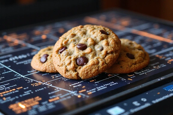 Illustration of various cookies on a digital device