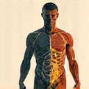 Icon for supporting overall male body function, like a balanced human figure or a thriving tree.